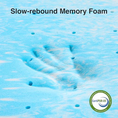 Novilla Memory Foam Mattress Topper Twin - 3 Inch Cooling Gel Infused Memory Foam | Slow-Rebound Pressure Relief | CertiPUR Certified | Comfort for Sleeper Sofa, RV, Camper, Dorm Room