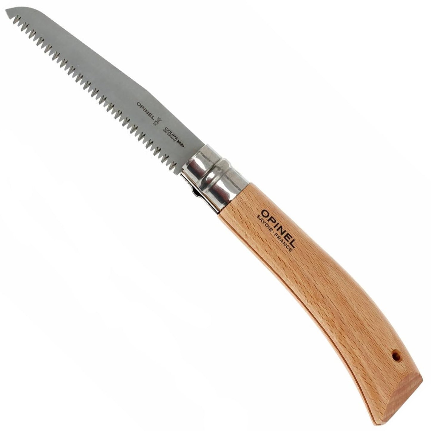 Opinel Folding Saw - Gardening and Camping Folding Carbon Steel Saw with Beechwood Handle