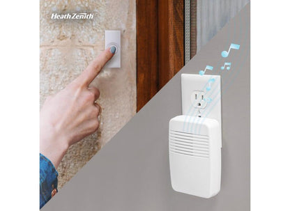 Heath/Zenith SL-7366-02 Wireless Plug-In Door Chime Kit with Molded Plastic Cover, White