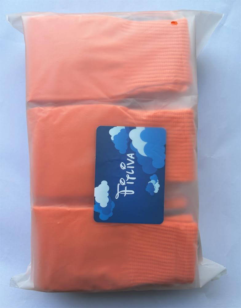 Fitliva Baseball Socks Orange Tube Socks for Sports Meeting Bulk Team (12Pack-Neon Orange)