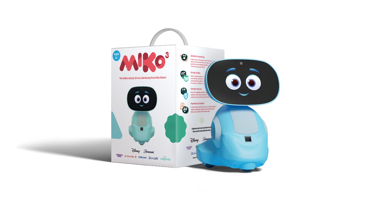 Miko 3: AI-Powered Smart Robot for Kids | STEAM Learning & Educational | Interactive Robot with Learning apps & Unlimited Games | Birthday Gift for Girls & Boys Aged 5-12| Blue.
