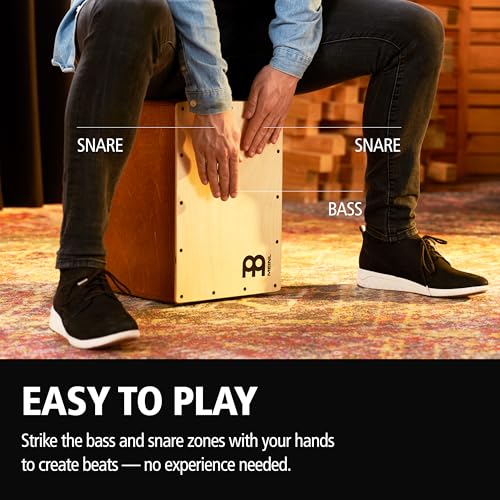 Meinl Percussion Jam Cajon Box Drum with Snare and Bass Tone for Acoustic Music — Made in Europe — Baltic Birch Wood, Play with Your Hands, 2-Year Warranty (JC50LBNT)