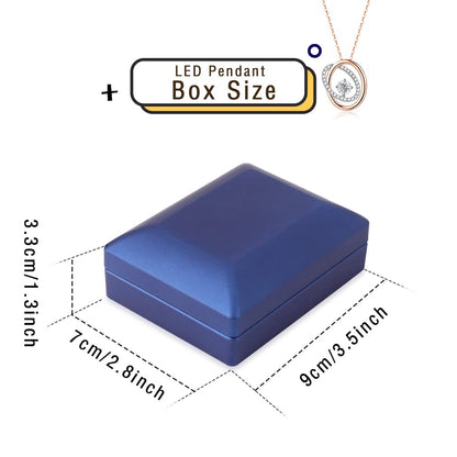 iSuperb LED Light Pendant Box Blue Necklace Display Case Jewelry Gift Box for Friend Girlfriend Mom Grandmother Wife Women