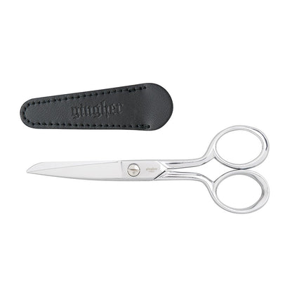 Gingher 5" Fabric Scissors, Premium Forged Steel Fabric Shears, Sharp Knife Edge Sewing Scissors for Cutting Cloth with Protective Sheath, Ambidextrous Design
