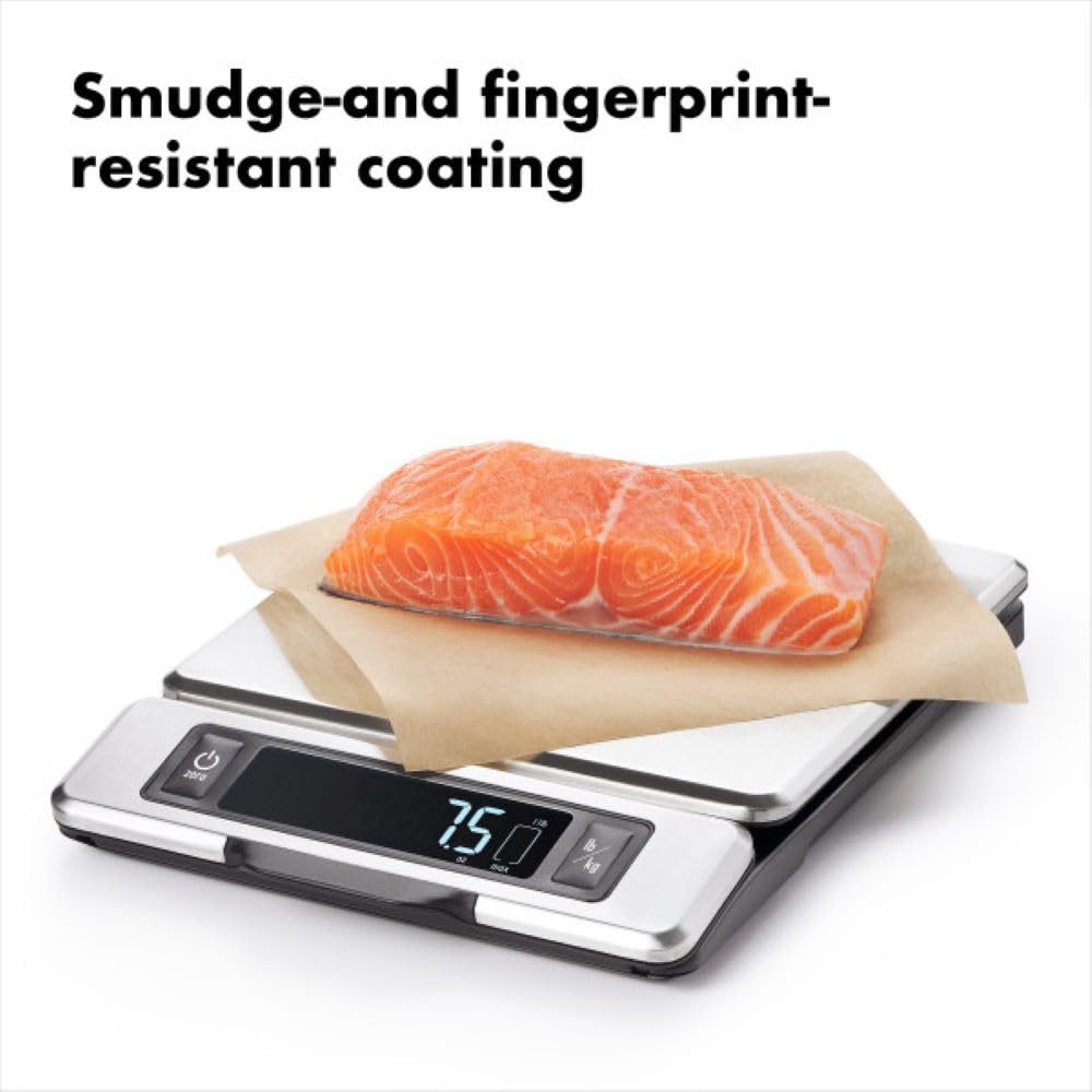OXO Good Grips 11-Pound Stainless Steel Kitchen Scale with Pull-Out Display - Black