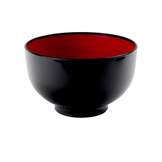 JapanBargain 2045 Set of 2 Japanese Soup Bowls, 38 fl.oz, Plastic Bowl for Ramen, Udon, Pho, Rice, and Cereal, Microwave & Dishwasher Safe, Black and Red Color, Made in Japan