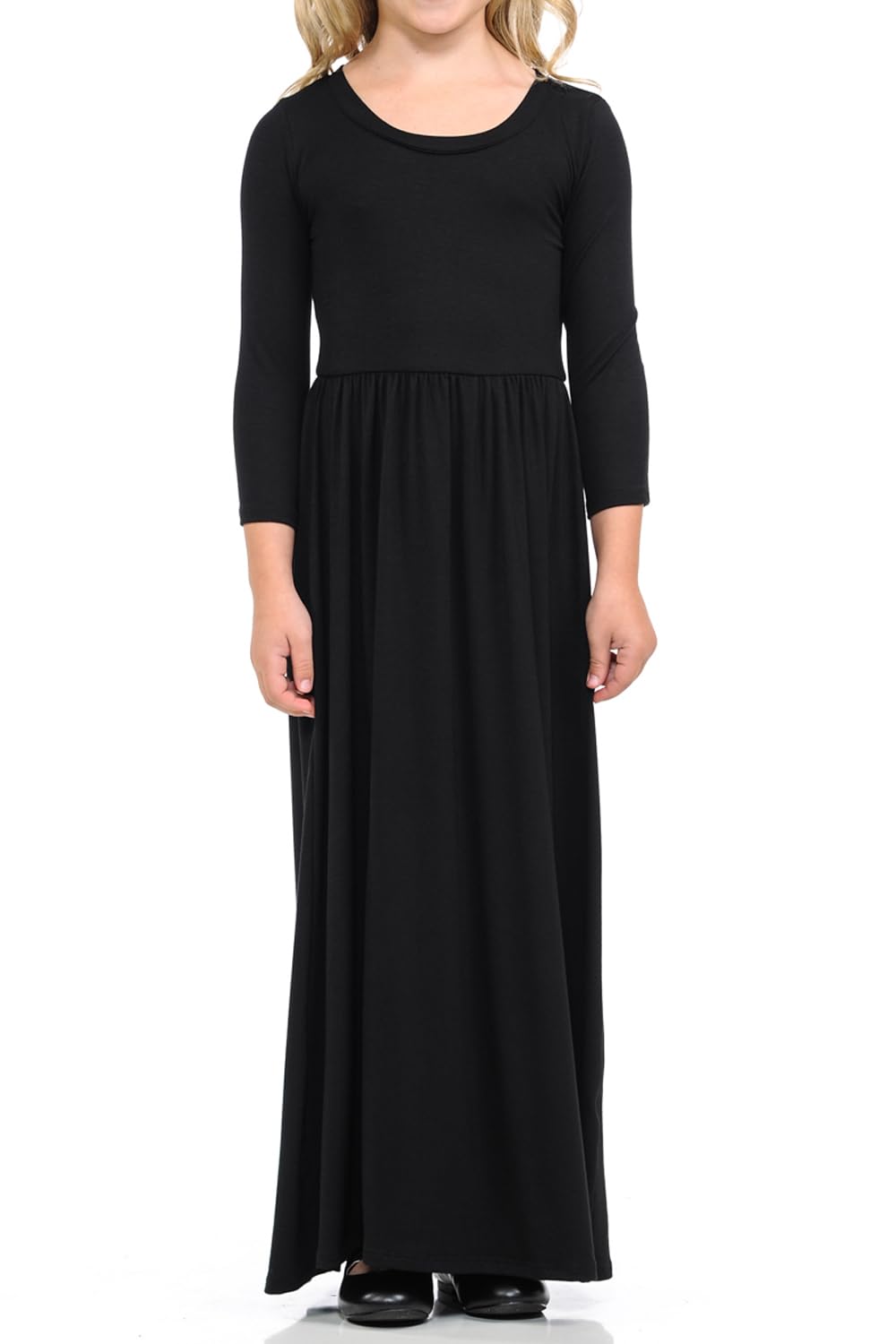 Pastel by Vivienne Honey Vanilla Girls' Fit and Flare Maxi Dress Medium 7-8 Years Black