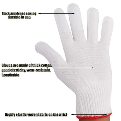 NRDBEEEC Hand Working Gloves Safety Grip Protection Work Gloves Men Women BBQ Thick Cotton (Pack of 6 Pairs)