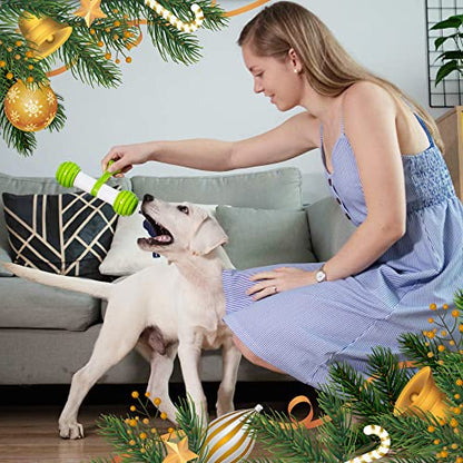 PETGEEK Interactive Dog Toys, Motion Activated Electronic Dog Toy Interactive Dog Bone Toys for Medium Large Dogs, USB Rechargeable Automatic Dog Toy for Boredom and Stimulating (Green)