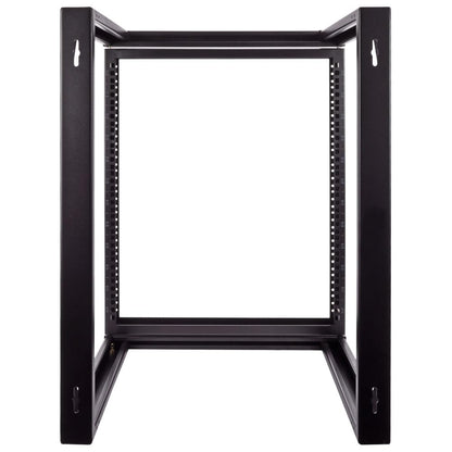 NavePoint 12U Open Frame Server Rack for 19" IT Network Equipment & A/V Devices, Free Standing or Wall Mount Rack with 180 Degrees Gate Swing, Black