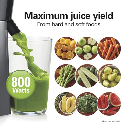 Hamilton Beach Juicer Machine, Big Mouth 3” Feed Chute for Whole Fruits and Vegetables, Easy to Clean, Centrifugal Extractor, Vegetable & Fruit Juicer, BPA Free, 800W Motor, Black