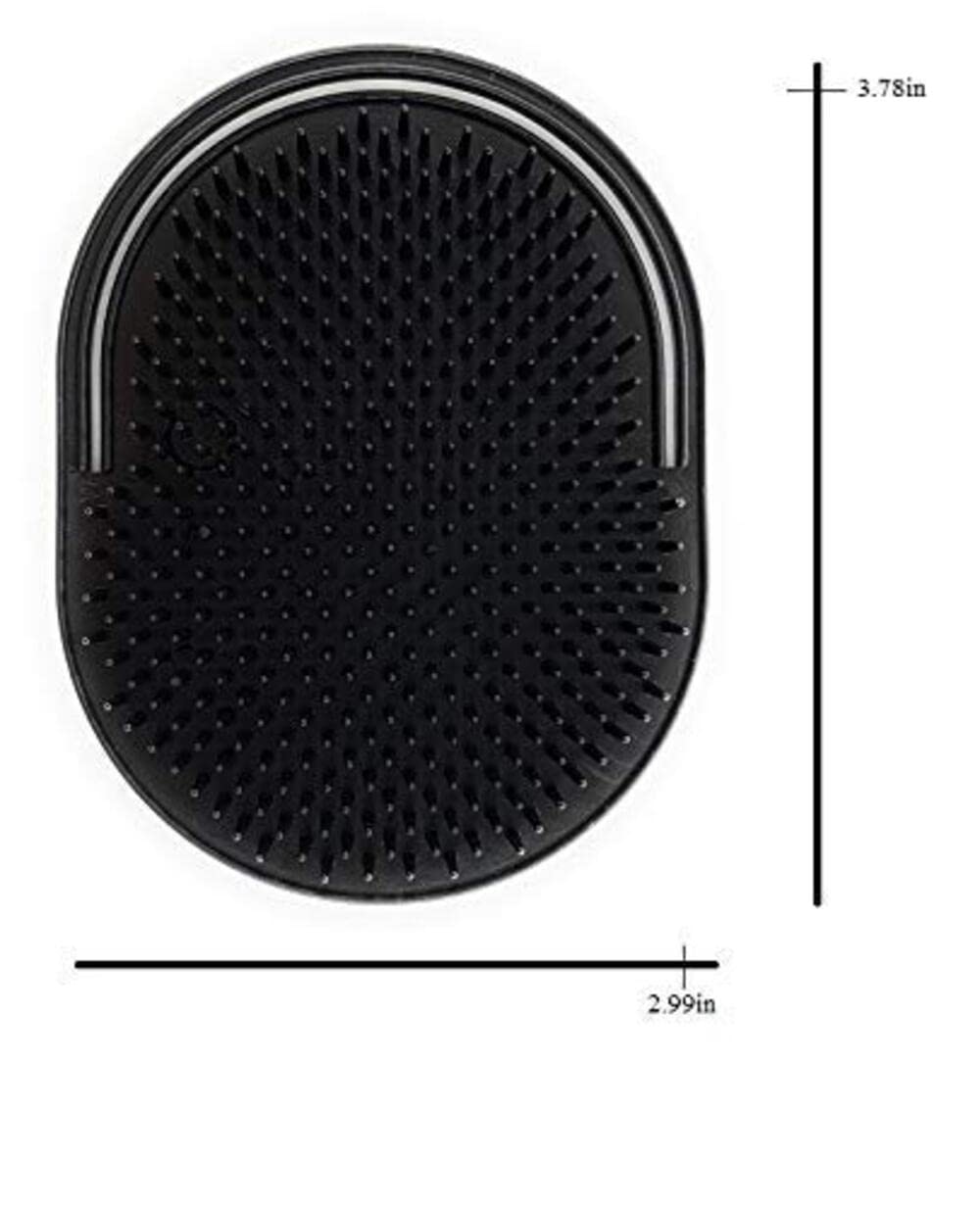 G.B.S Pocket Palm Brush Portable Comb Massager for Pet Hairs, Black, Pack of 2