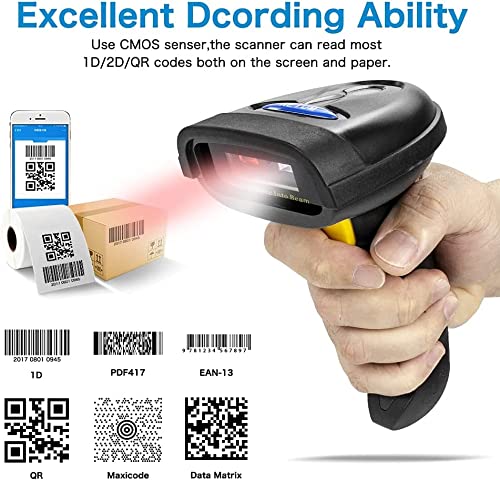 NETUM 2D Barcode Scanner, Compatible with 2.4G Wireless & Bluetooth & USB Wired Connection, Connect Smart Phone, Tablet, PC, 1D Bar Code Reader Work for QR PDF417 Data Matrix (NT-1228BL)