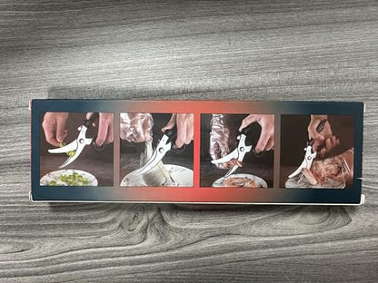 PURPLEBIRD Heavy Duty Poultry Shears, Spring Loaded Kitchen Scissors, Dishwasher Safe Stainless Steel Cooking Scissors, Multipurpose Kitchen Shears for Cutting Chicken and Meat Black