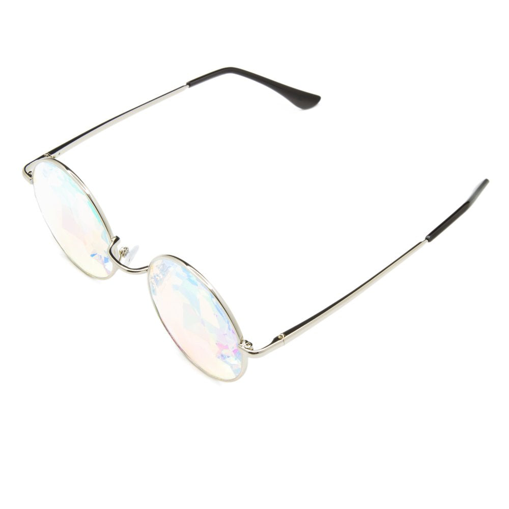 GloFX Imagine Kaleidoscope Glasses - Metal Frame - Rainbow Diffraction Rave EDM Festival