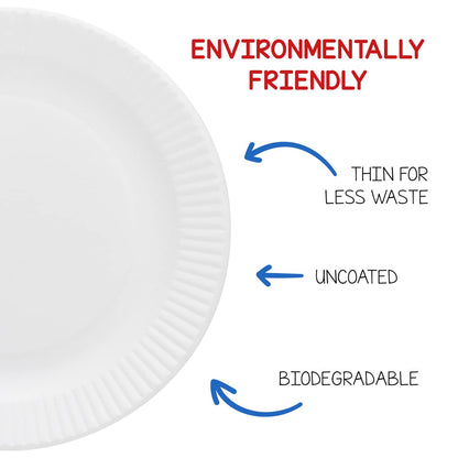 Hygloss Products Paper Plates - Uncoated White Plate - Use for Foodware, Events, Activities, Crafts Projects and More - Environmentally Friendly - Recyclable and Disposable - 6-Inches - 100 Pack