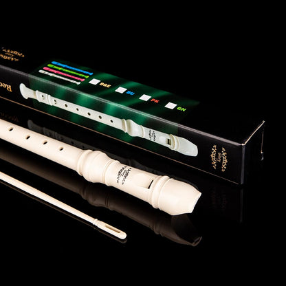 Glory Soprano Recorder Instrument for Beginner, German Fingering C Key Recorder Instrument,Beige