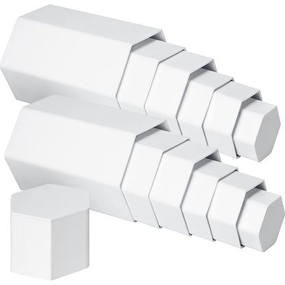 Jetec Hexagonal Jewelry Display Risers Hexagonal Market Display Risers Stands Acrylic Showcase Acrylic Stand for Jewelry Model Figures Decoration, 6 Sizes(White,12 Pieces)