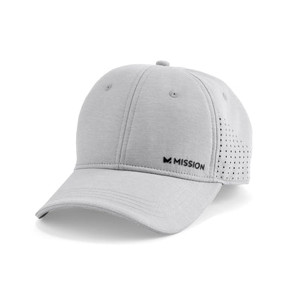 MISSION Cooling UPF Vented Performance Hat - Unisex One Size Cap for Workouts, Golf & Running - Sweat & Water Activated Technology - (Alloy Heather)