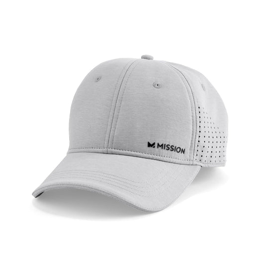 MISSION Cooling UPF Vented Performance Hat - Unisex One Size Cap for Workouts, Golf & Running - Sweat & Water Activated Technology - (Alloy Heather)