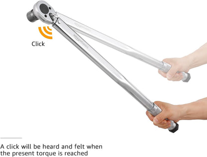 Amazon Basics 1/2-Inch Drive Click Heavy-Duty Torque Wrench - 25-250 foot-lb, 33.9-338.9 Nm