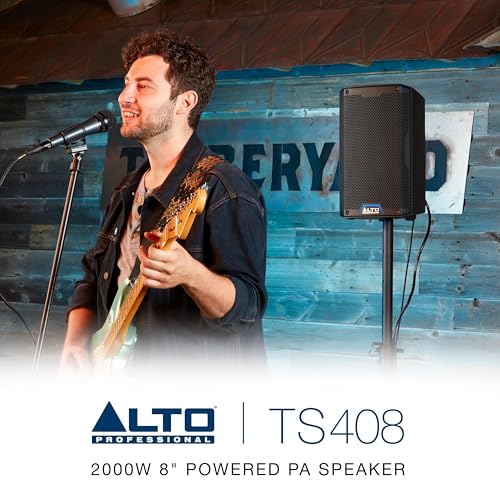 ALTO TS408 2000W 8" Powered PA Speaker with 3 Channel Mixer, Bluetooth Streaming, Wireless Loudspeaker Linking, DSP and ALTO App