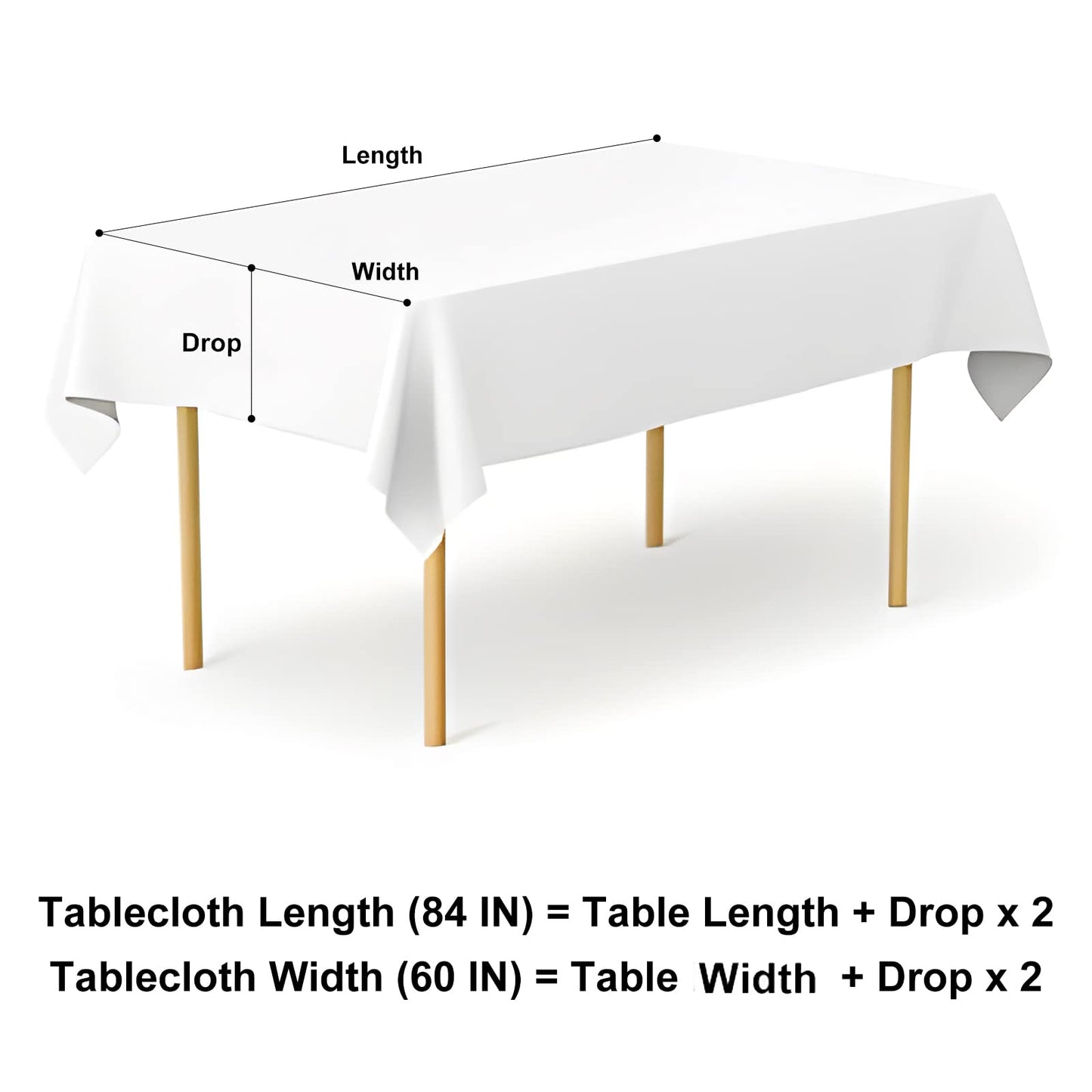 misaya Rectangle Waterproof Vinyl Table Cloth, Buffalo Flannel Backed Tablecloth, Wipeable Plastic Table Cover for Dinner, Kitchen, Outdoor (60" x 84", Black and White)