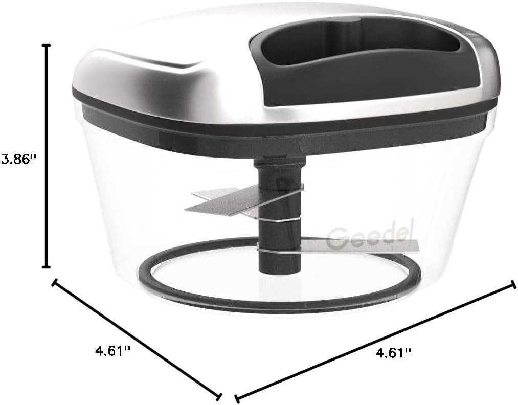 Manual Food Processor Vegetable Cutter, Geedel Pull Chopper with String, Food Chopper Vegetable Cutter for Veggies, Fruits, Salad, Onion, Ginger, Nuts.