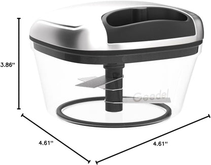Manual Food Processor Vegetable Cutter, Geedel Pull Chopper with String, Food Chopper Vegetable Cutter for Veggies, Fruits, Salad, Onion, Ginger, Nuts.
