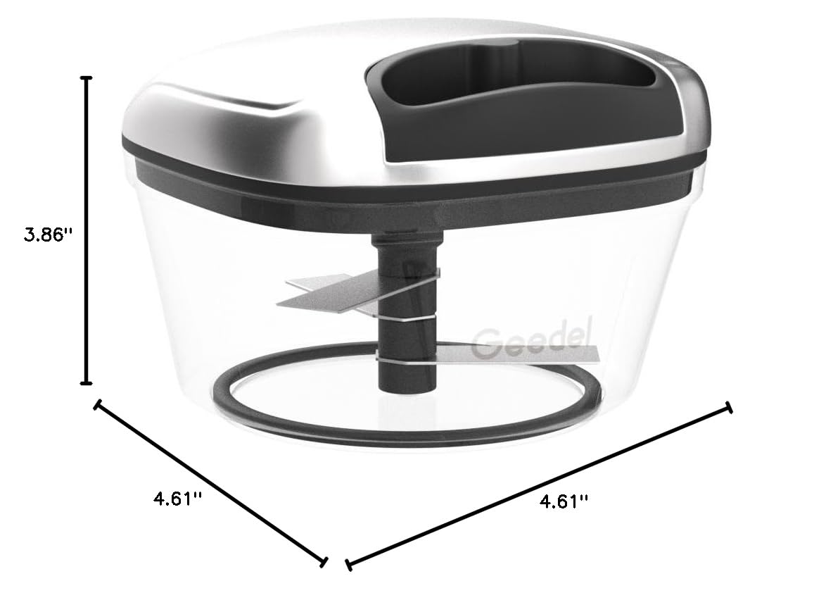 Manual Food Processor Vegetable Cutter, Geedel Pull Chopper with String, Food Chopper Vegetable Cutter for Veggies, Fruits, Salad, Onion, Ginger, Nuts.