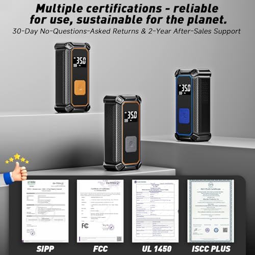 OlarHike Cordless Tire Inflator Portable Air Compressor, 150PSI Dual Power - 5400mAh & 12V DC, Air Pump for Car Tires, Bike, Motorcycle, Bicycle, Electric Pump with LED Light & Digital Pressure Gauge