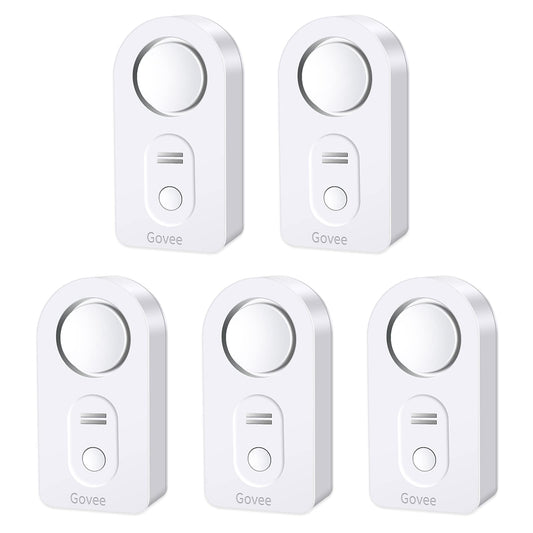 Govee Water Leak Detectors 5 Pack, 100dB Adjustable Audio Alarm Sensor, Sensitive Leak and Drip Alert, for Kitchen Bathroom Basement (Cannot Connect to Wi-Fi Directly)