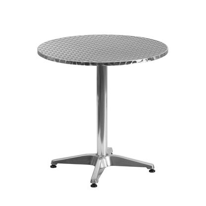 Flash Furniture Mellie 27.5" Round Aluminum Indoor-Outdoor Table with Stainless Steel Table Top
