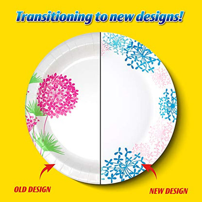 Glad Round Disposable Paper Plates for All Occasions | Soak Proof, Cut Proof, Microwaveable Heavy Duty Disposable Plates | 8.5" Diameter, 50 Count Bulk Paper Plates