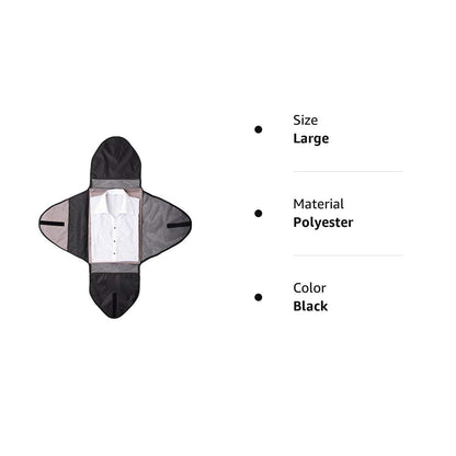 Garment Packing Folder For Travel Clothes Organizer Travel Garment Bag Luggage Accessory Black