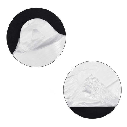 LazyMe T Shirt Bags Plastic Grocery Bags with Handles for Merchandise and Supermarket, Bolsas De Plastico Para Negocio, 12 x 20 Inch (White, 100Pcs)