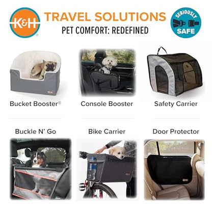 K&H Pet Products Buckle N Go Dog Car Seat for Large Dogs, Waterproof Fabric, Breathable Mesh Sides, Adjustable Seat Belt Leash, Carseat for Medium to Large Pets, Car Seat Cover - 21 X 19 X 19in