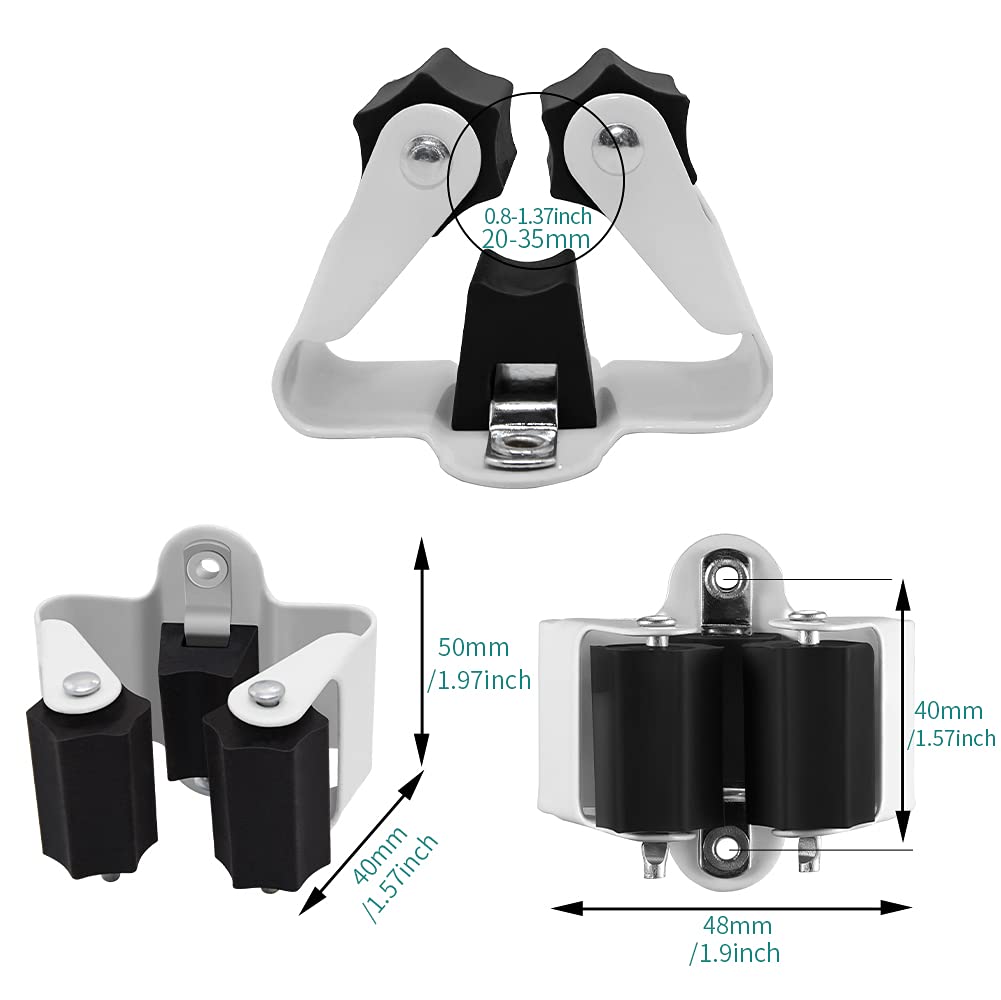 3-H Broom Hanger,Mop Holder Wall Mount 30 Pack, Broom Holder Wall Mount for Hanging and Organizing Shovel,Rake,Brush,Yard Tools in Kitchen,Laundry Room,Bathroom,House(Black)