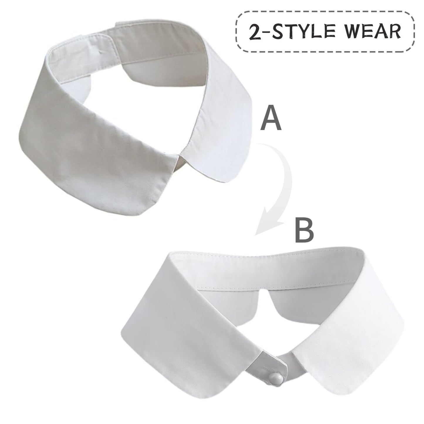 Joyci Women's Decorative Necklace Collar 2-Styles Look Cute Design Clothings Fake Collar Accessories