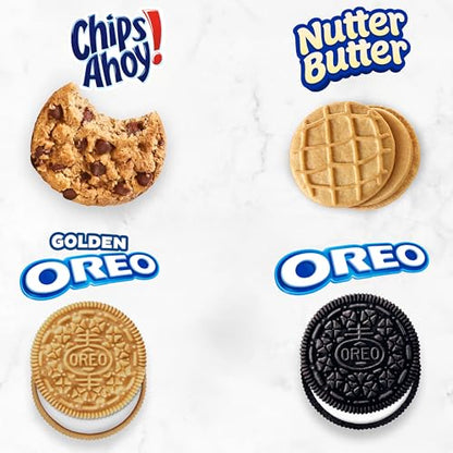 OREO Original, OREO Golden, CHIPS AHOY! & Nutter Butter Cookie Snacks Variety Pack, School Snacks, 56 Snack Packs (2 Cookies Per Pack)