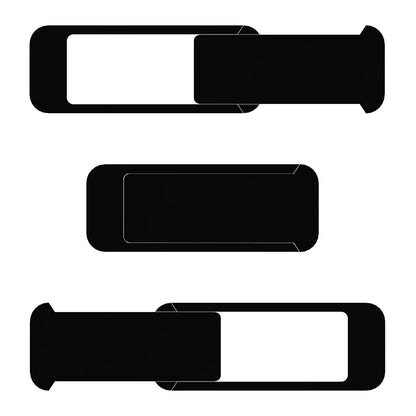 Laptop Camera Cover Slide, Computer Camera Cover Slide Large Size Webcam Cover Slide for MacBook Pro Cute Pattern Design Protecting Privacy Security Ultrathin 3 Pack for Laptop Desktop PC (Black)