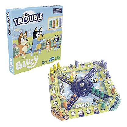 Hasbro Gaming Trouble: Bluey Edition Board Game for Kids, 2-4 Players, Race Bluey, Bingo, Bandit, or Chilli to The Finish, Ages 5 and Up (Amazon Exclusive)