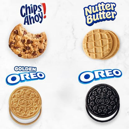 OREO Original, OREO Golden, CHIPS AHOY! & Nutter Butter Cookie Snacks Variety Pack, School Snacks, 56 Snack Packs (2 Cookies Per Pack)
