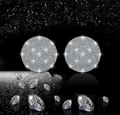 NBTEPEM 2pcs Bling Car Cup Holder Coaster, 2.75 inch Anti-Slip Shockproof Universal Fashion Coasters Insert Crystal Rhinestone Automotive Interior Accessories for Women (2 pcs, White)