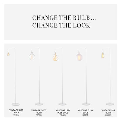 GLOBE Electric 67069 70" Matte White Floor Lamp with in-Line On/Off Foot Switch for Living Room, Bedroom, Home Improvement, Décor, and Office Accessories