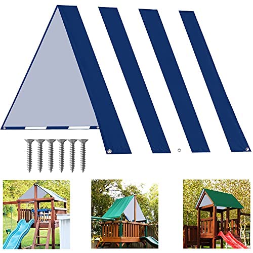 ABCCANOPY 52"X90" Swing Set Replacement Tarp for Playgrounds, Shade Screens (Navy Blue/White)