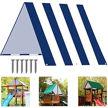 ABCCANOPY 52"X90" Swing Set Replacement Tarp for Playgrounds, Shade Screens (Navy Blue/White)