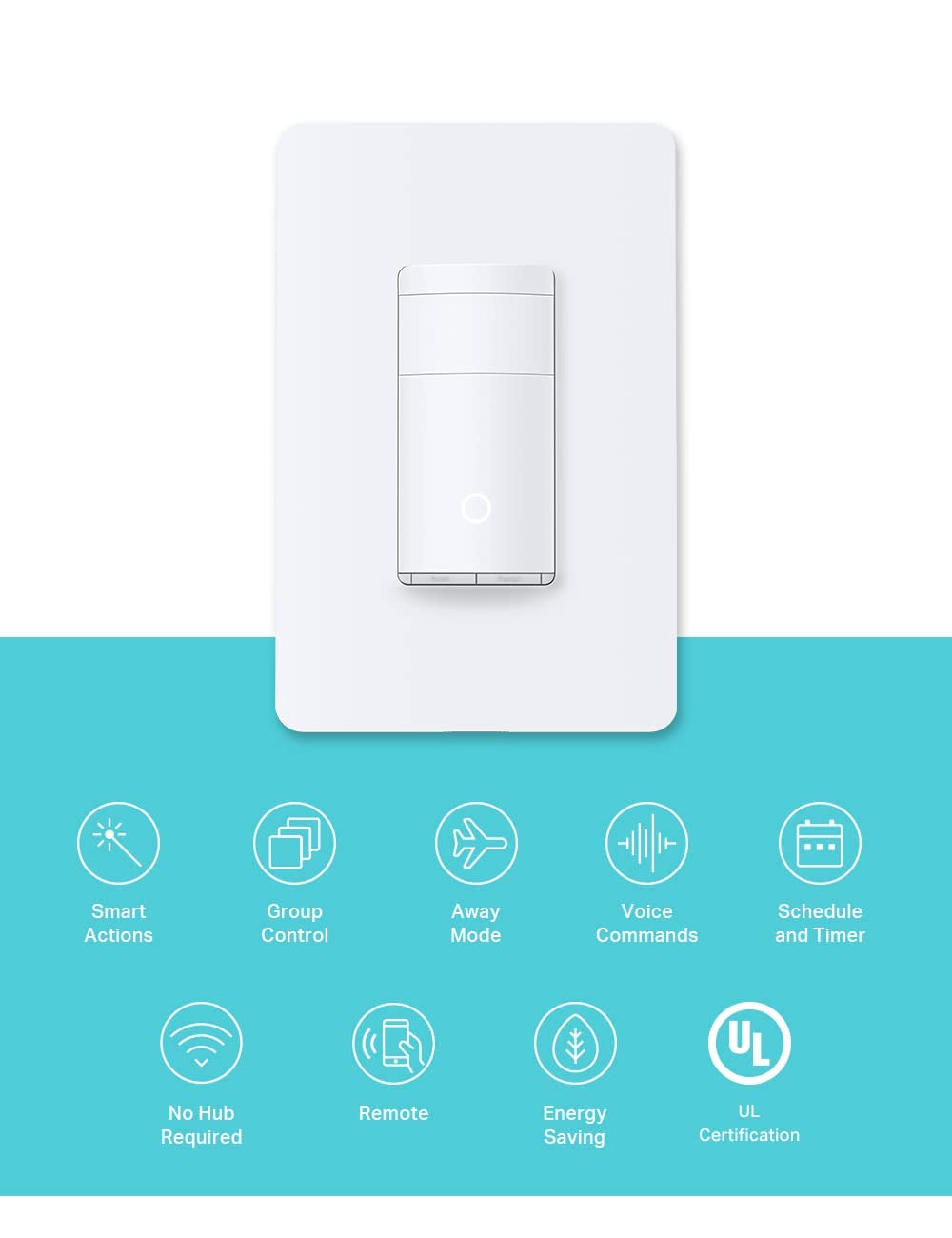 Kasa Smart Motion Sensor Switch, Single Pole, Needs Neutral Wire, 2.4GHz Wi-Fi Light Switch, Works with Alexa & Google Assistant, UL Certified, No Hub Required(KS200MP2),White,2-Pack