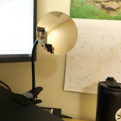 Ampper Clip On Security Mirror, Convex Cubicle Mirror for Personal Safety and Security Desk Rear View Monitors or Anywhere (3.35", Round)