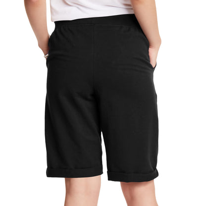 Hanes Women's French Terry Bermuda Pocket Short, XX-Large, Black